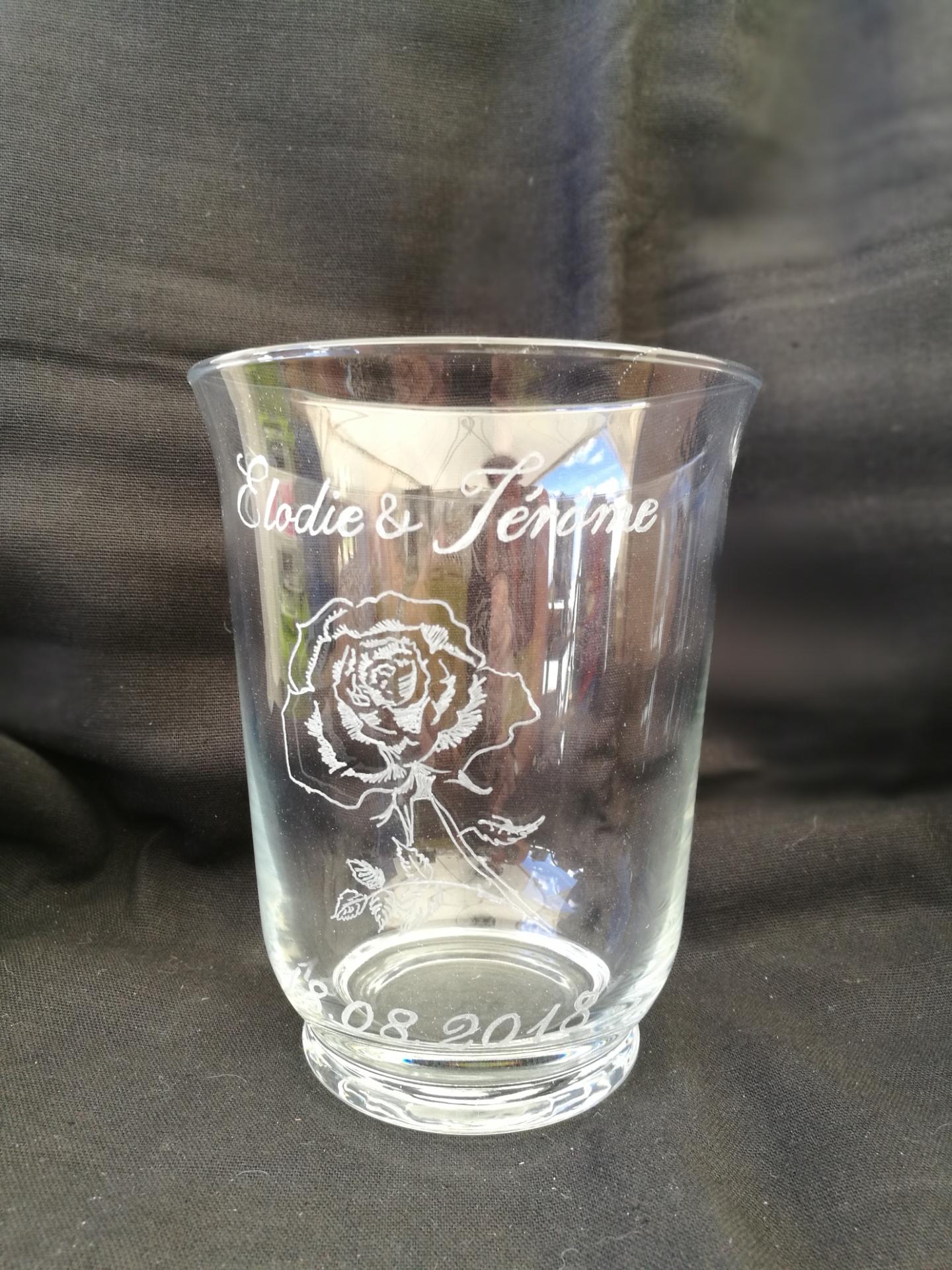 Vase photophore grave rose