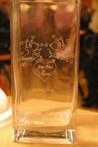 Vase rectangle grave pour la st valentin